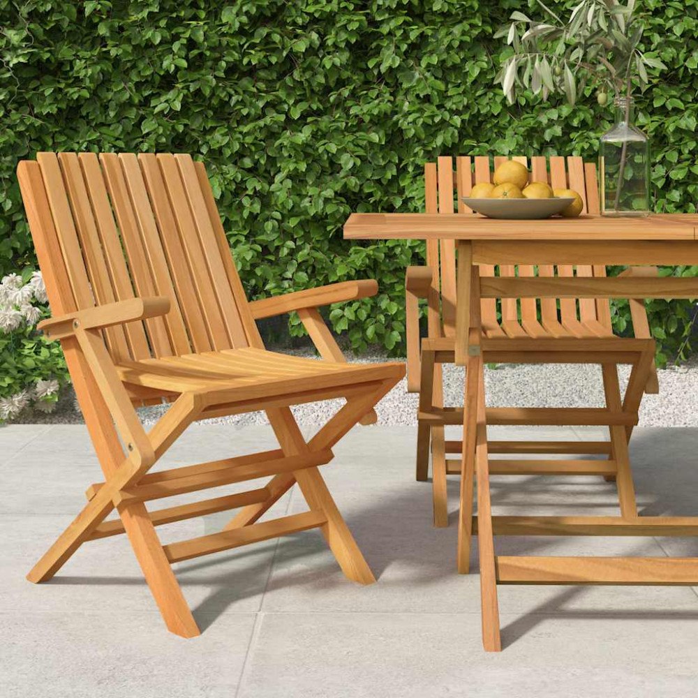 vidaXL Hopfällbara trädgårdsstolar 2 st 61x67x90 cm massiv teak