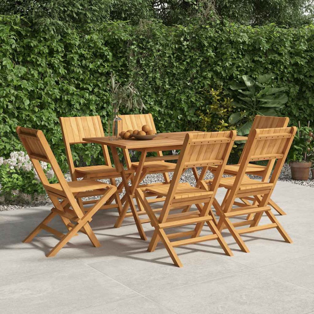 vidaXL Hopfällbara trädgårdsstolar 6 st 47x61x90 cm massiv teak