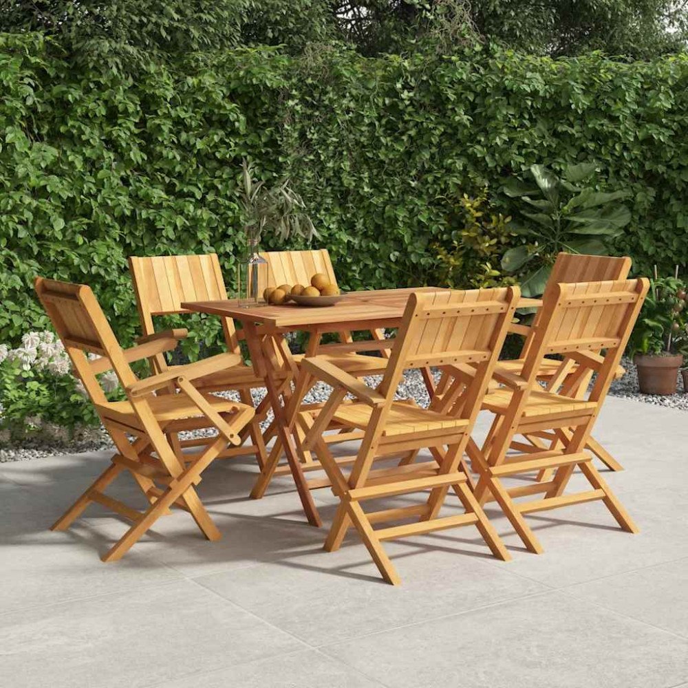 vidaXL Hopfällbara trädgårdsstolar 6 st 55x61x90 cm massiv teak
