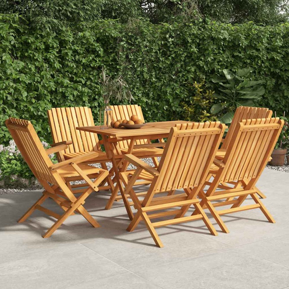 vidaXL Hopfällbara trädgårdsstolar 6 st 61x67x90 cm massiv teak