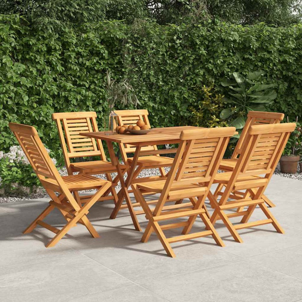 vidaXL Hopfällbara trädgårdsstolar 6 st 47x63x90 cm massiv teak