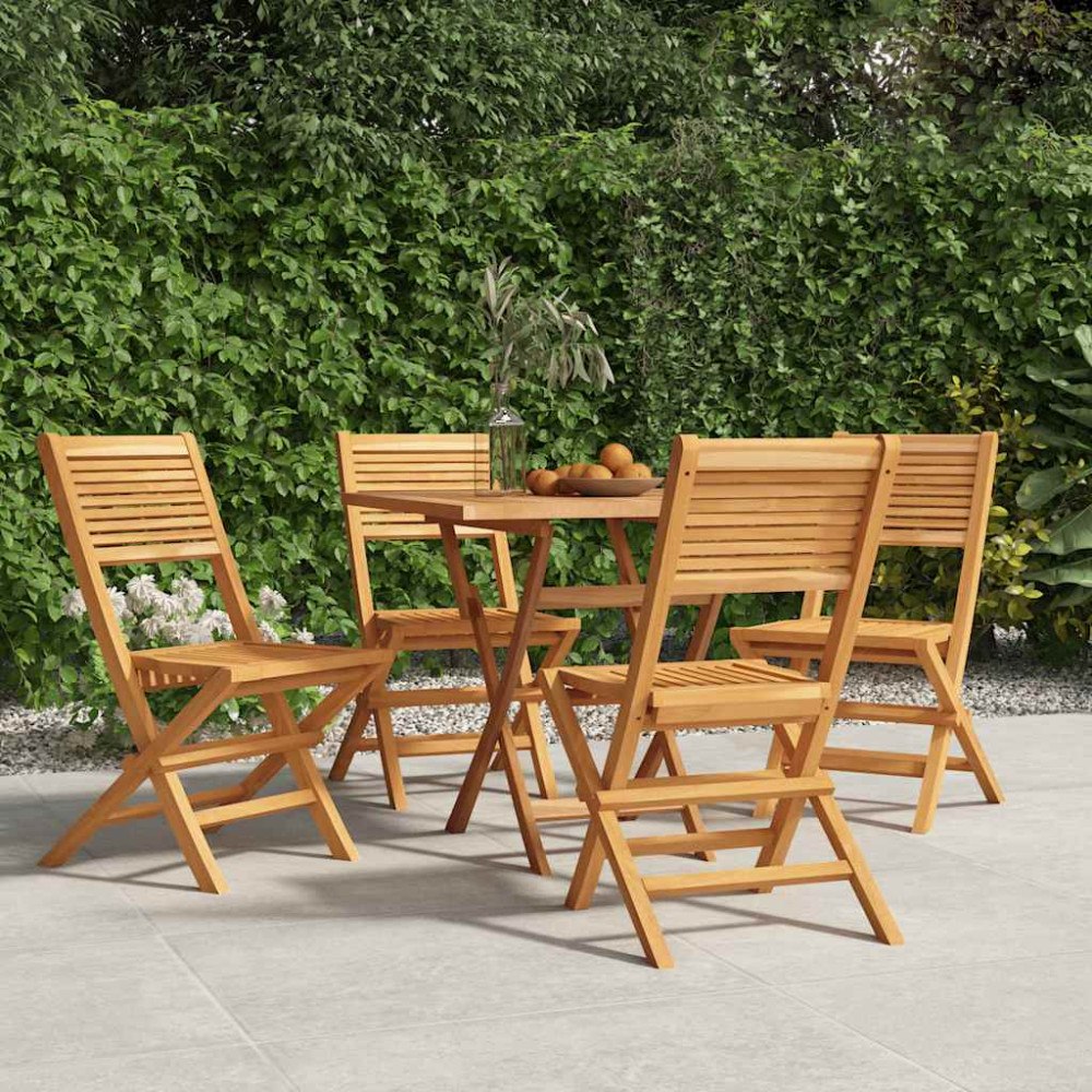 vidaXL Hopfällbara trädgårdsstolar 4 st 47x62x90 cm massiv teak
