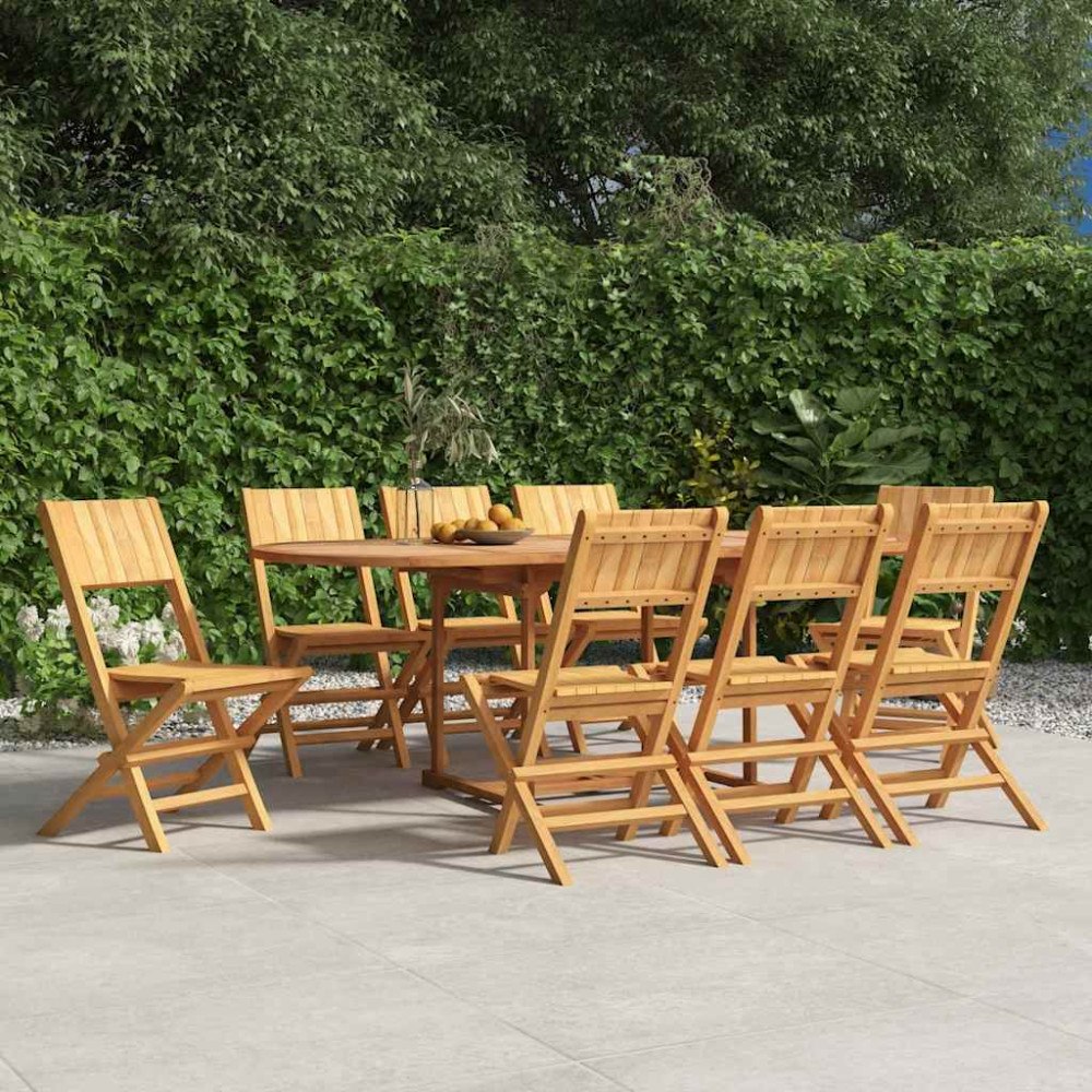 vidaXL Hopfällbara trädgårdsstolar 8 st 47x61x90 cm massiv teak