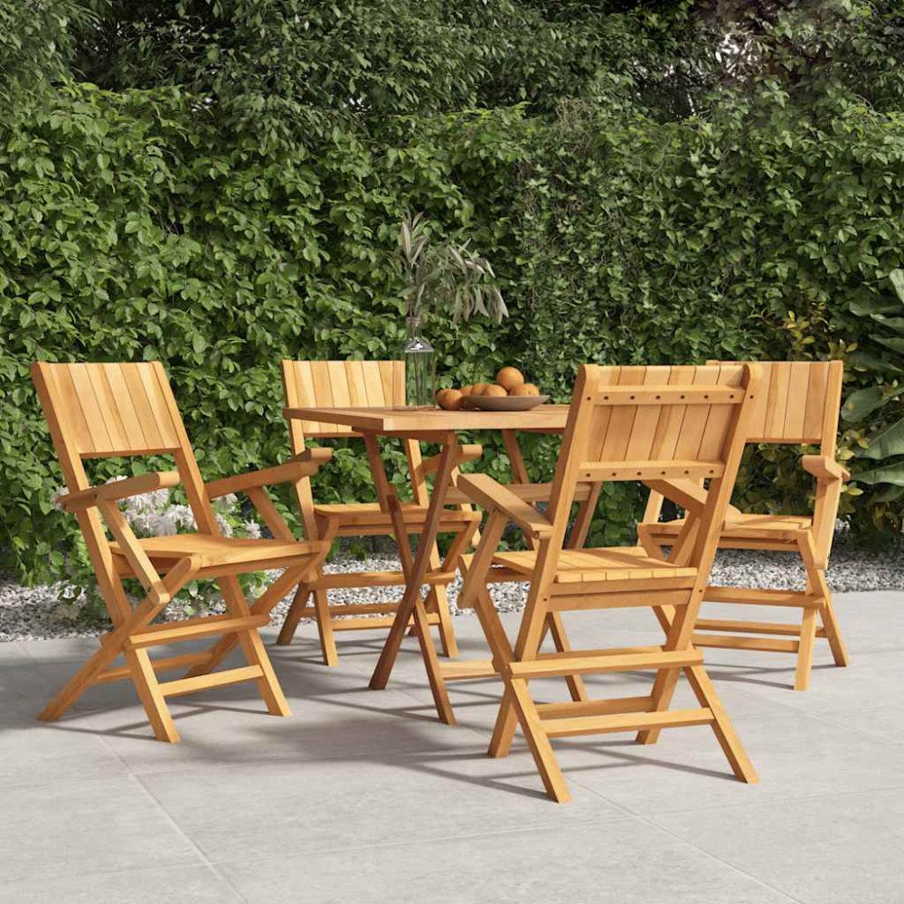 vidaXL Hopfällbara trädgårdsstolar 4 st 55x61x90 cm massiv teak