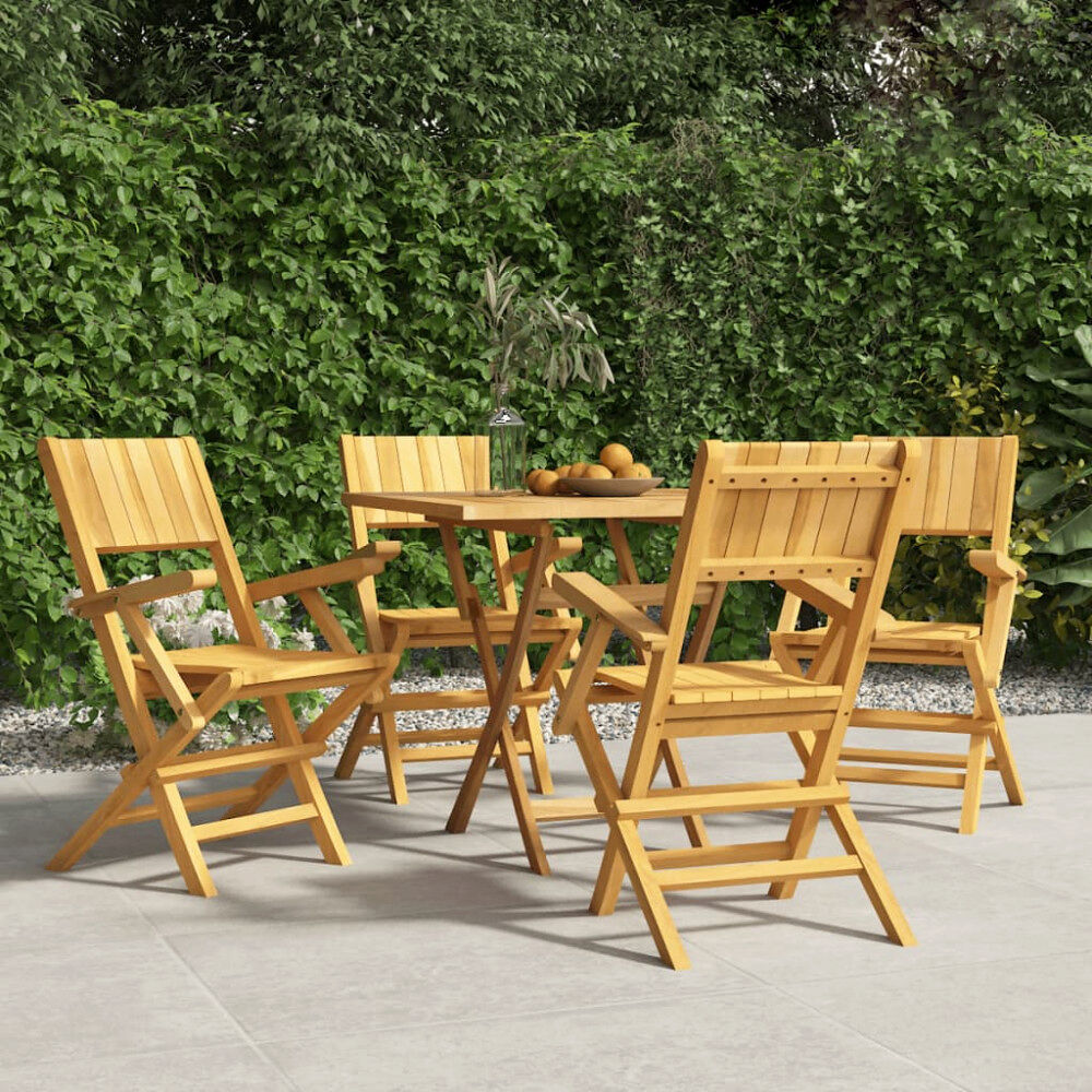 vidaXL Hopfällbara trädgårdsstolar 4 st 55x61x90 cm massiv teak
