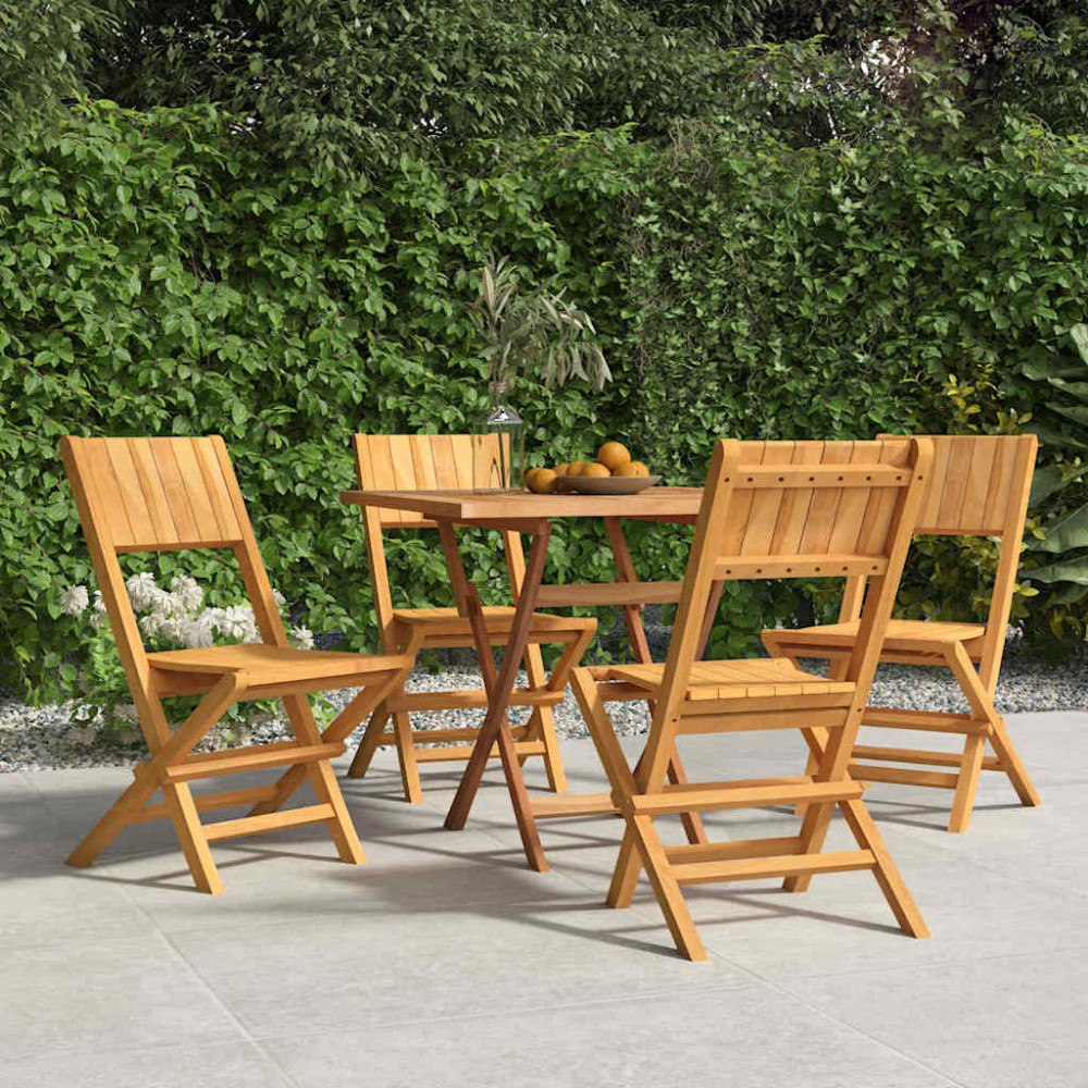 vidaXL Hopfällbara trädgårdsstolar 4 st 47x61x90 cm massiv teak