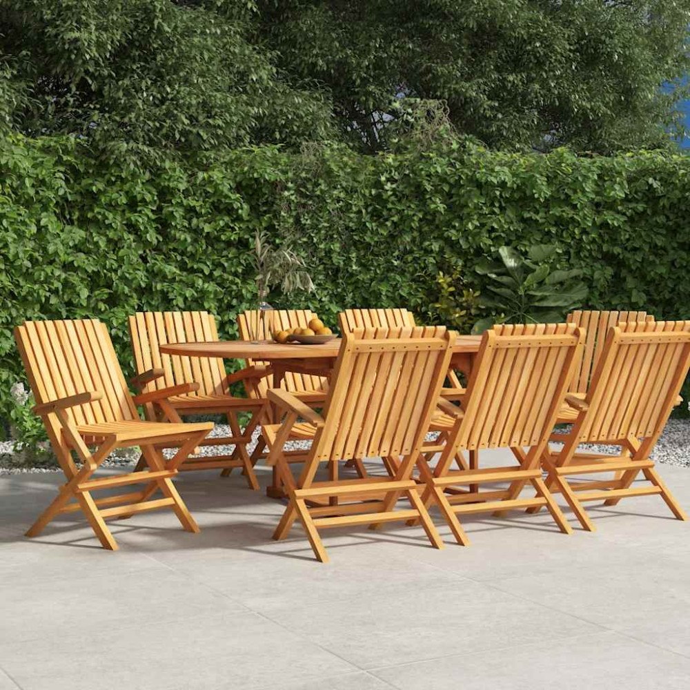 vidaXL Hopfällbara trädgårdsstolar 8 st 61x67x90 cm massiv teak