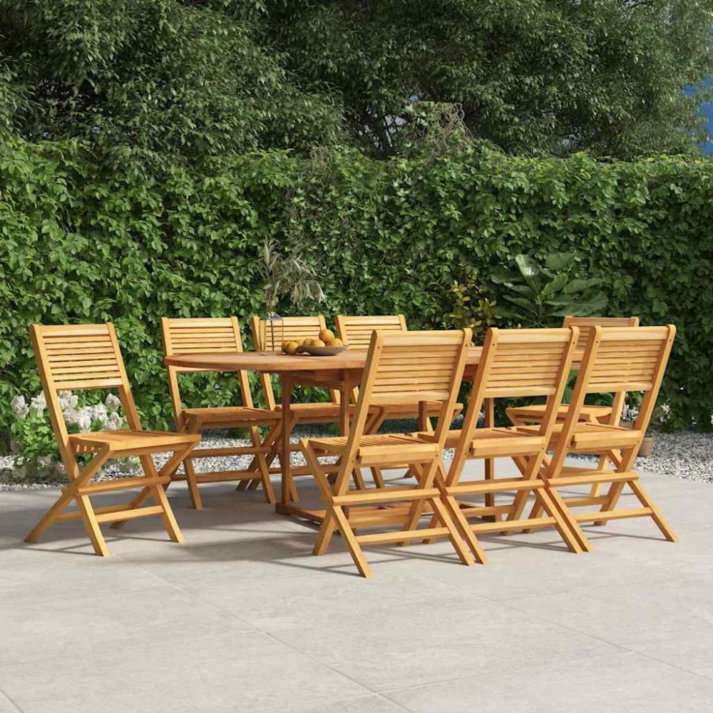 vidaXL Hopfällbara trädgårdsstolar 8 st 47x62x90 cm massiv teak