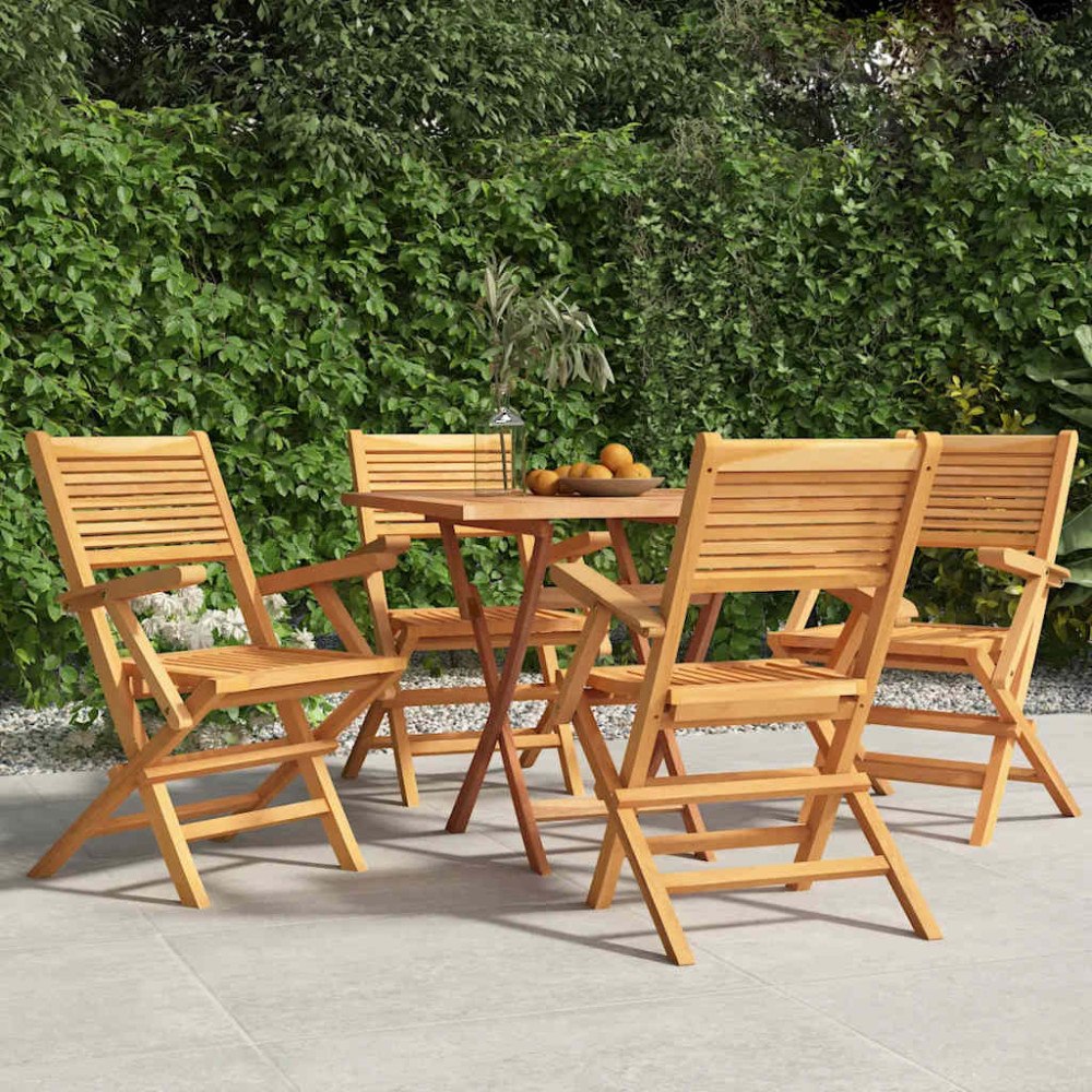 vidaXL Hopfällbara trädgårdsstolar 4 st 55x62x90 cm massiv teak