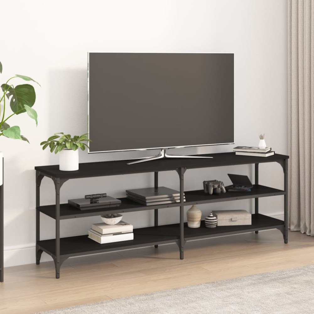 vidaXL Tv-bänk svart 140x30x50 cm konstruerat trä