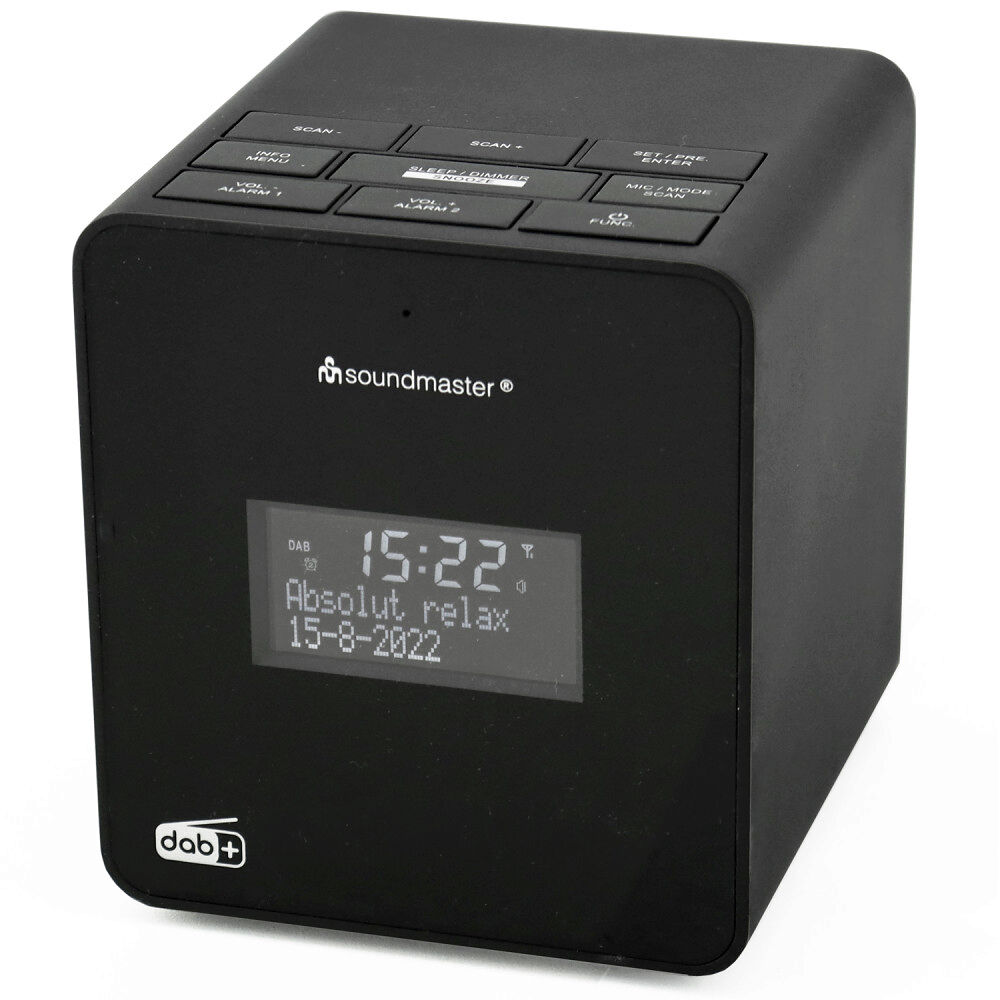 Soundmaster Klockradio Snabbvalsradio Inspelning eget meddelande UR109SW Svart