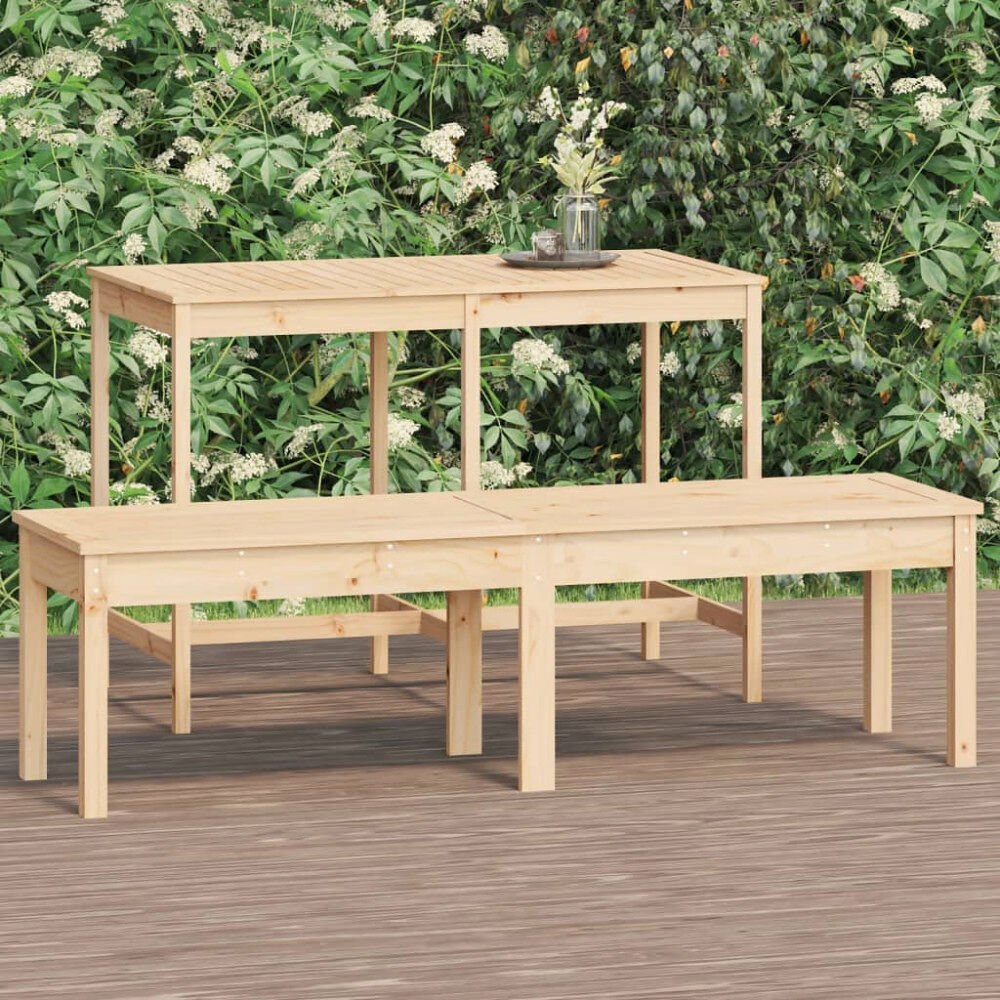 vidaXL Trädgårdsbänk 2-sits 159,5x44x45 cm massiv furu