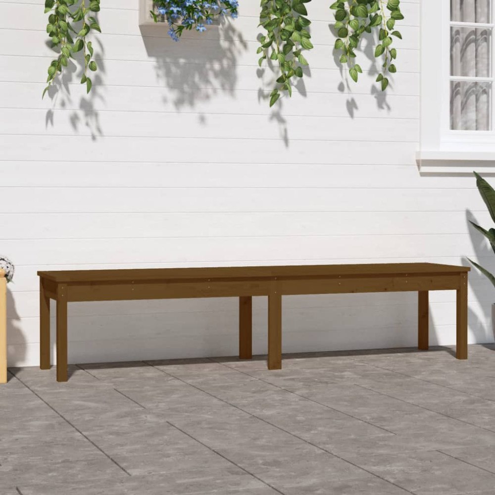 vidaXL Trädgårdsbänk 2-sits honungsbrun 203,5x44x45 cm massiv furu