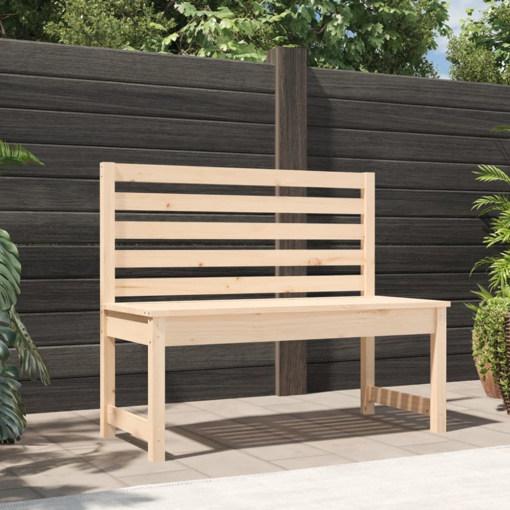 vidaXL Trädgårdsbänk 109 cm massiv furu