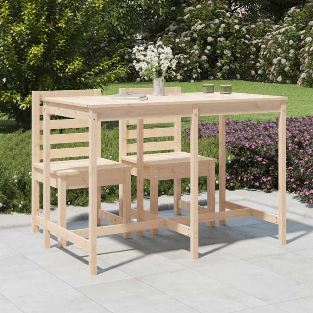 vidaXL Trädgårdsbord 159,5x82,5x110 cm massiv furu