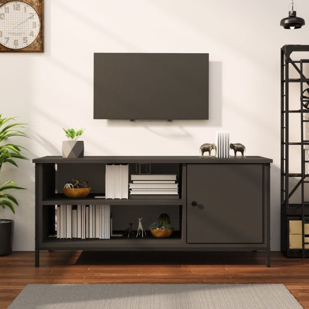 vidaXL Tv-bänk svart 100x40x45 cm konstruerat trä