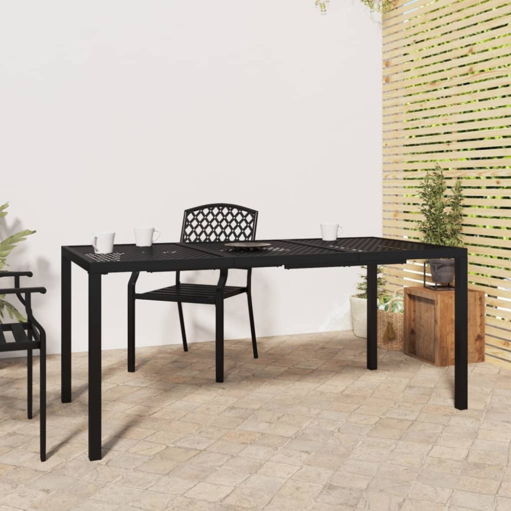 vidaXL Trädgårdsbord antracit 165x80x72 cm stål