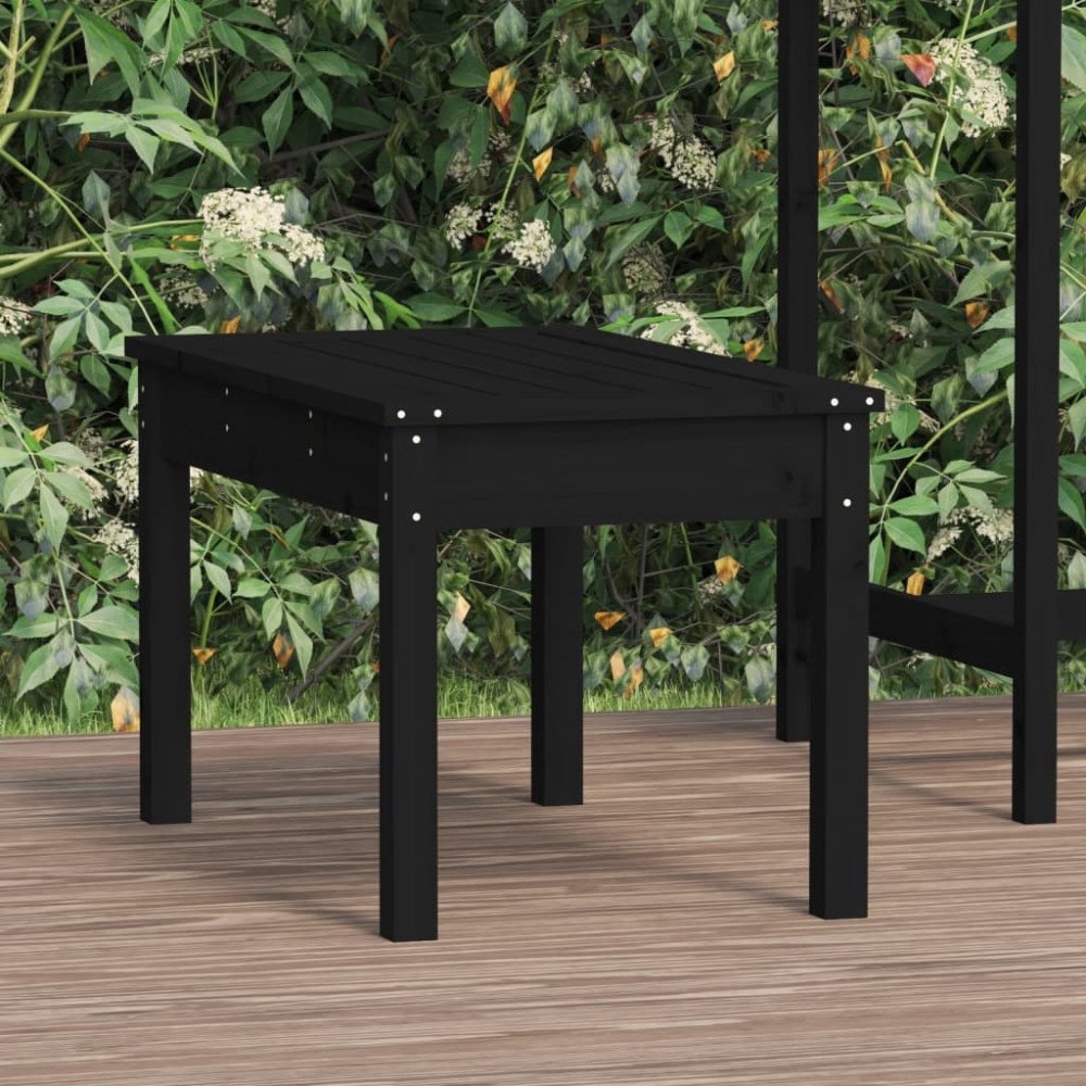 vidaXL Trädgårdsbänk svart 80x44x45 cm massiv furu