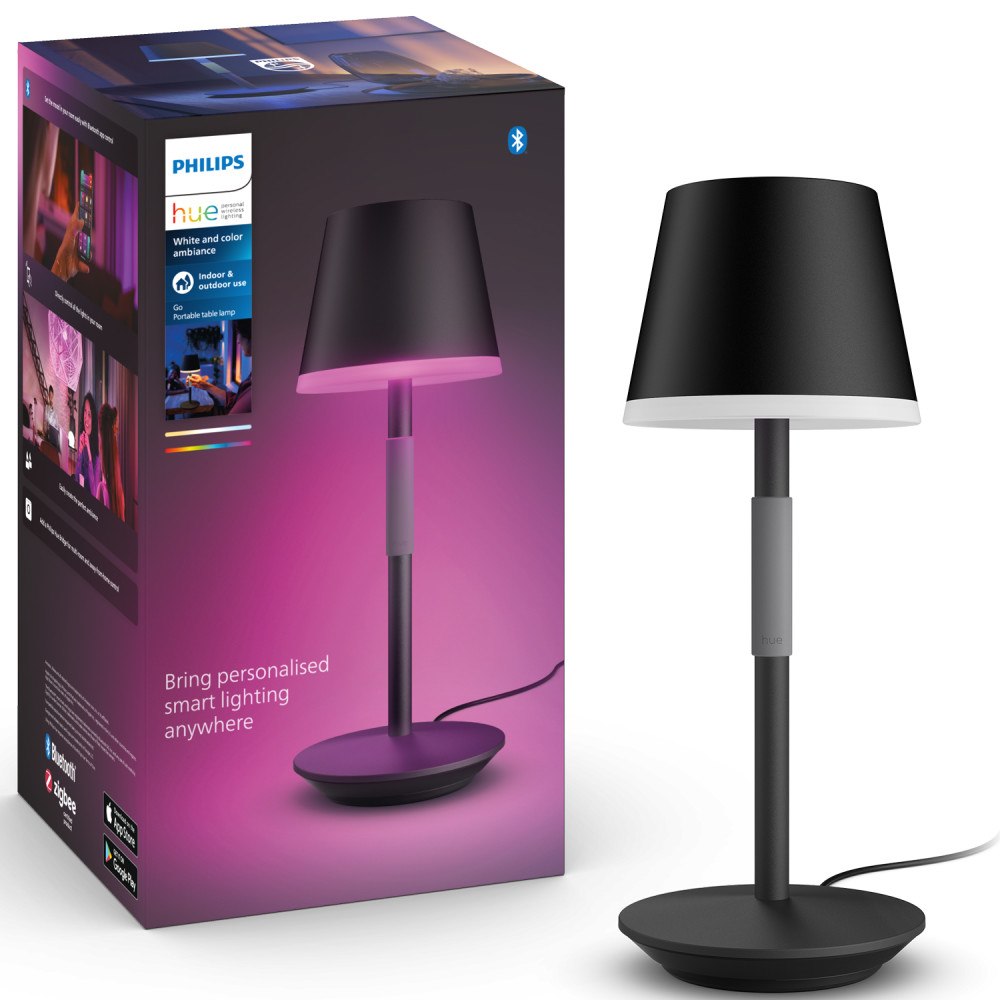 Philips HUE Go Portabel bordslampa Svart/Mörkgrå