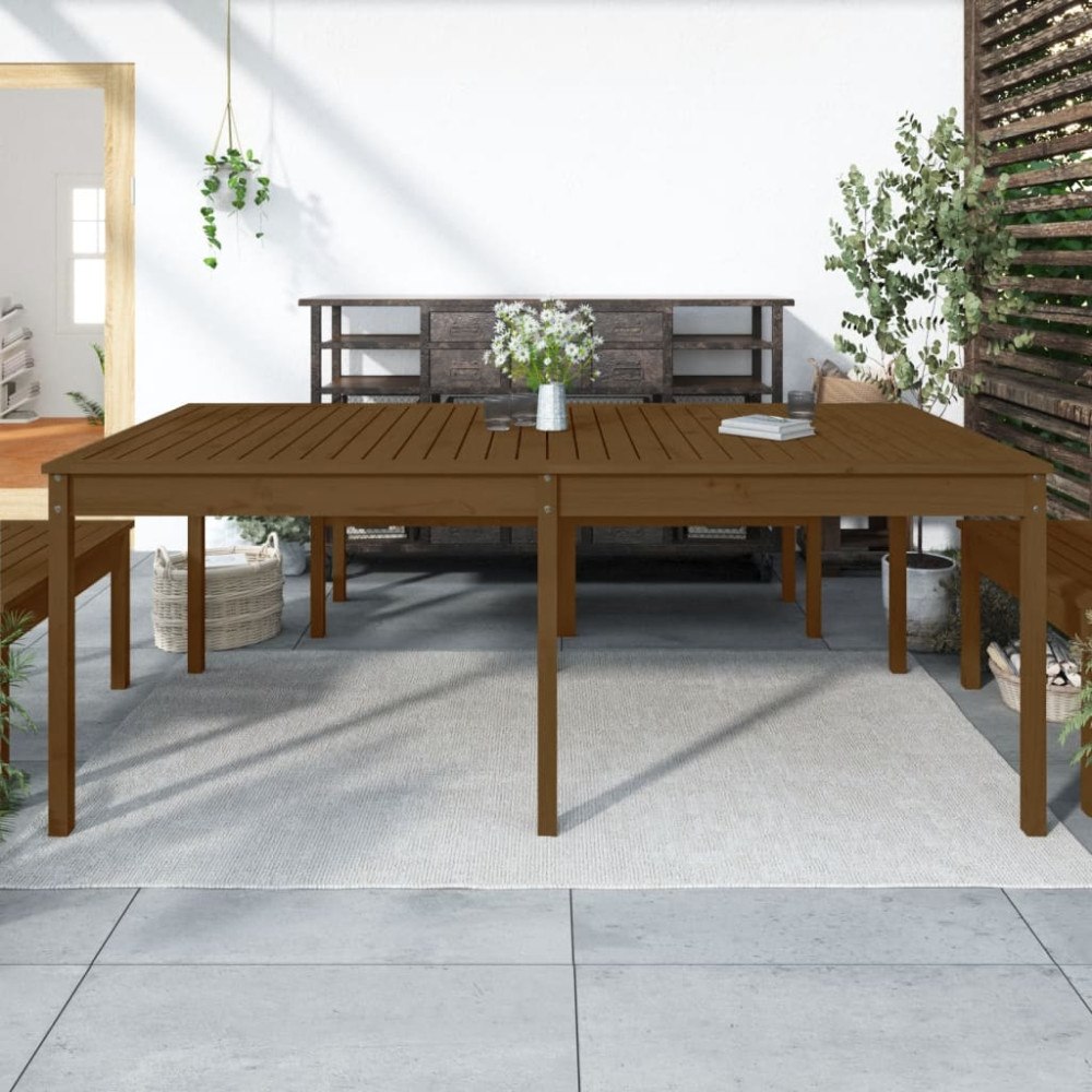 vidaXL Trädgårdsbord honungsbrun 203,5x100x76 cm massiv furu