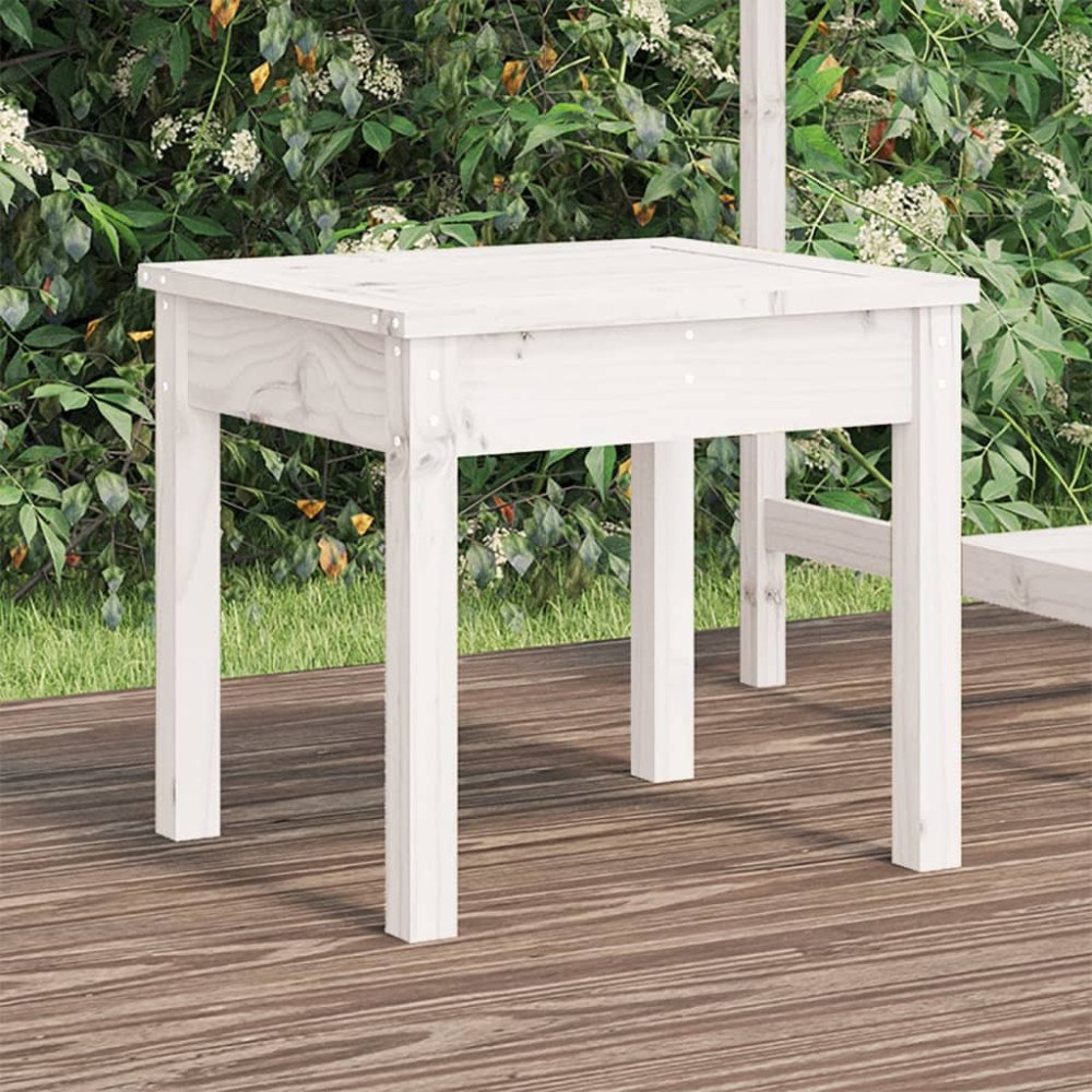 vidaXL Trädgårdsbänk vit 50x44x45 cm massiv furu