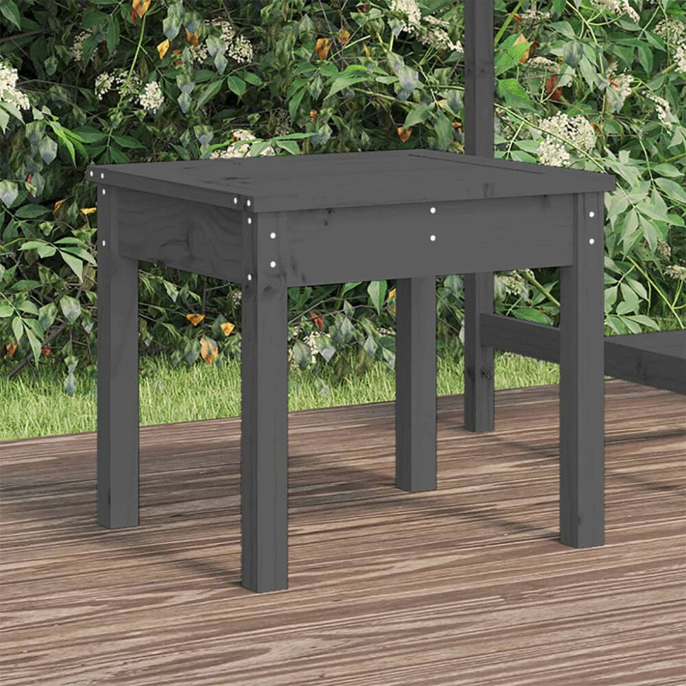 vidaXL Trädgårdsbänk grå 50x44x45 cm massiv furu