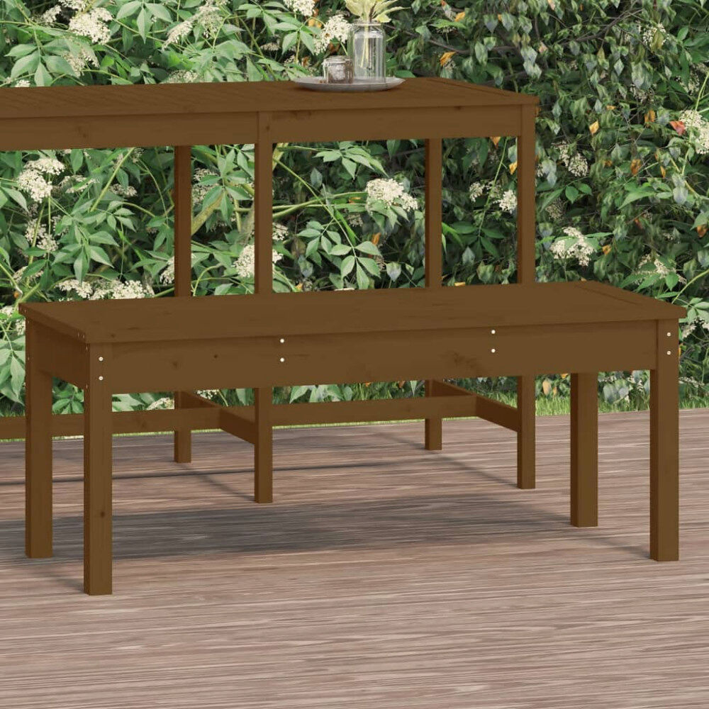 vidaXL Trädgårdsbänk honungsbrun 109x44x45 cm massiv furu