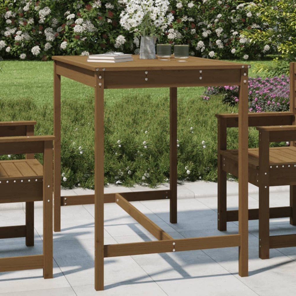 vidaXL Trädgårdsbord honungsbrun 121x82,5x110 cm massiv furu