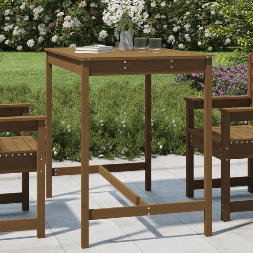 vidaXL Trädgårdsbord honungsbrun 121x82,5x110 cm massiv furu