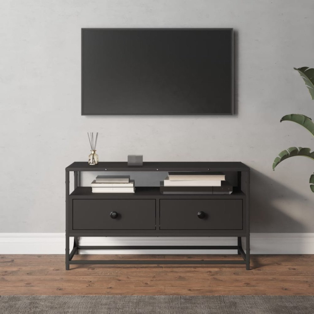 vidaXL TV-bänk svart 80x35x45 cm konstruerat trä