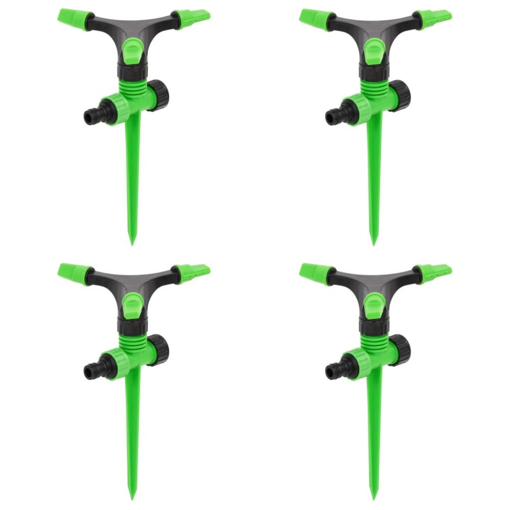 vidaXL Roterande sprinkler 4 st grön och svart 16x13,5x25,5 cm ABS&PP