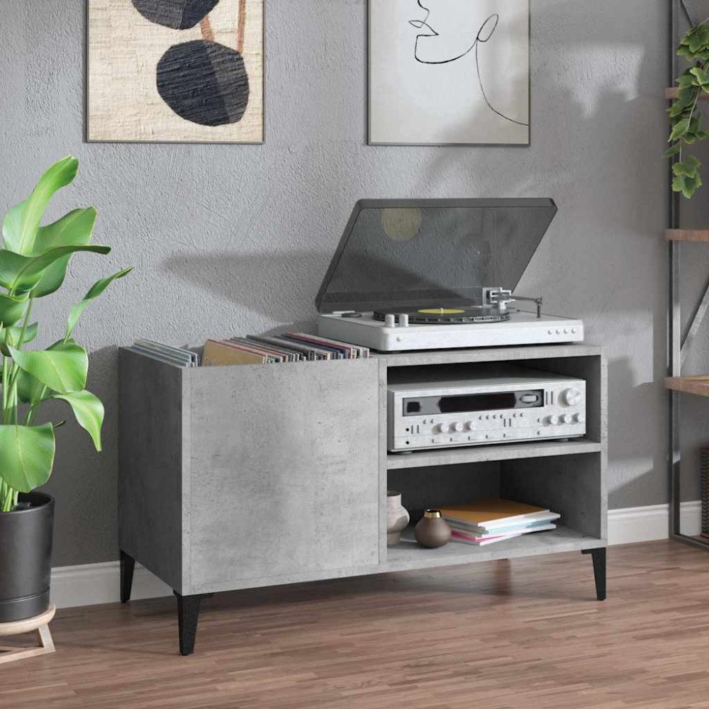 vidaXL Stereobänk betong-grå 84,5x38x48 cm konstruerat trä