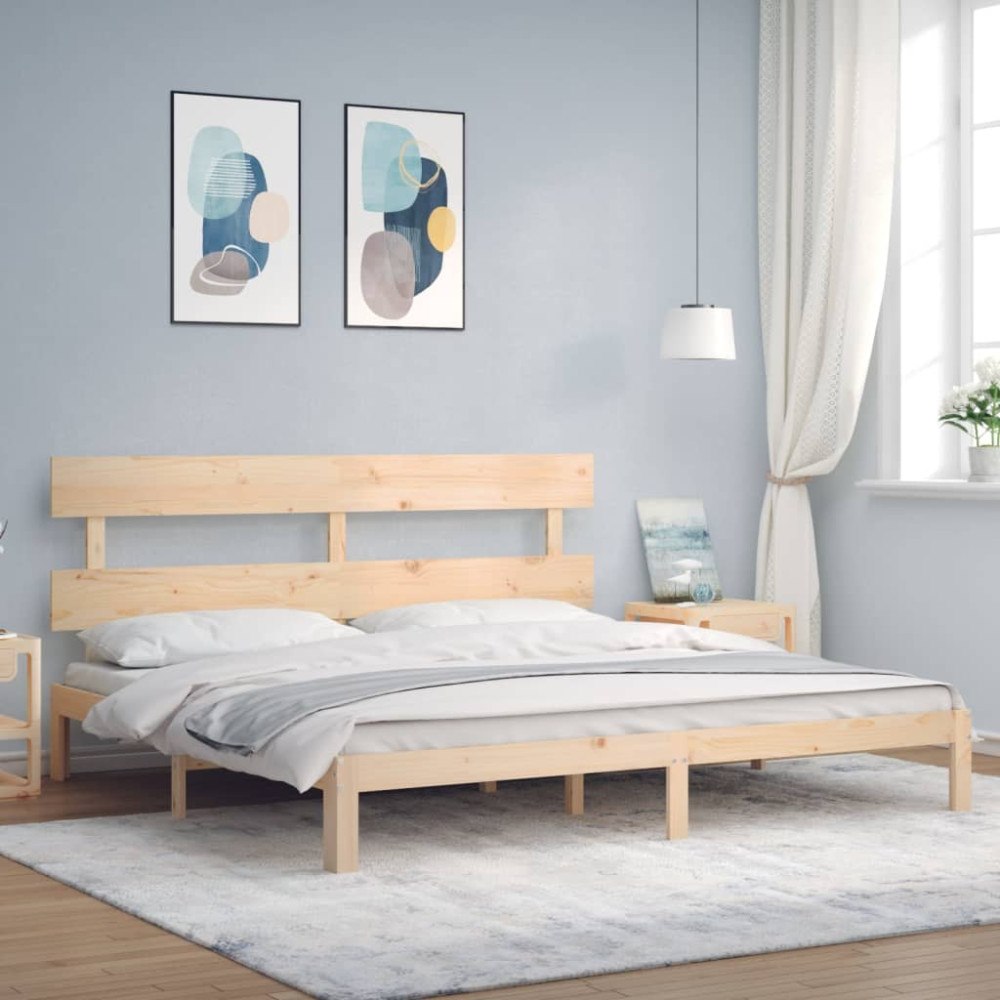 vidaXL Sängram utan madrass 200x200 cm massiv furu