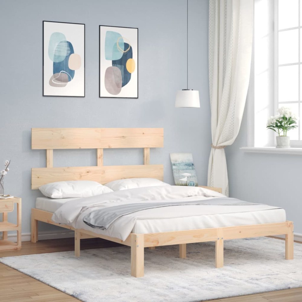 vidaXL Sängram utan madrass 120x200 cm massiv furu