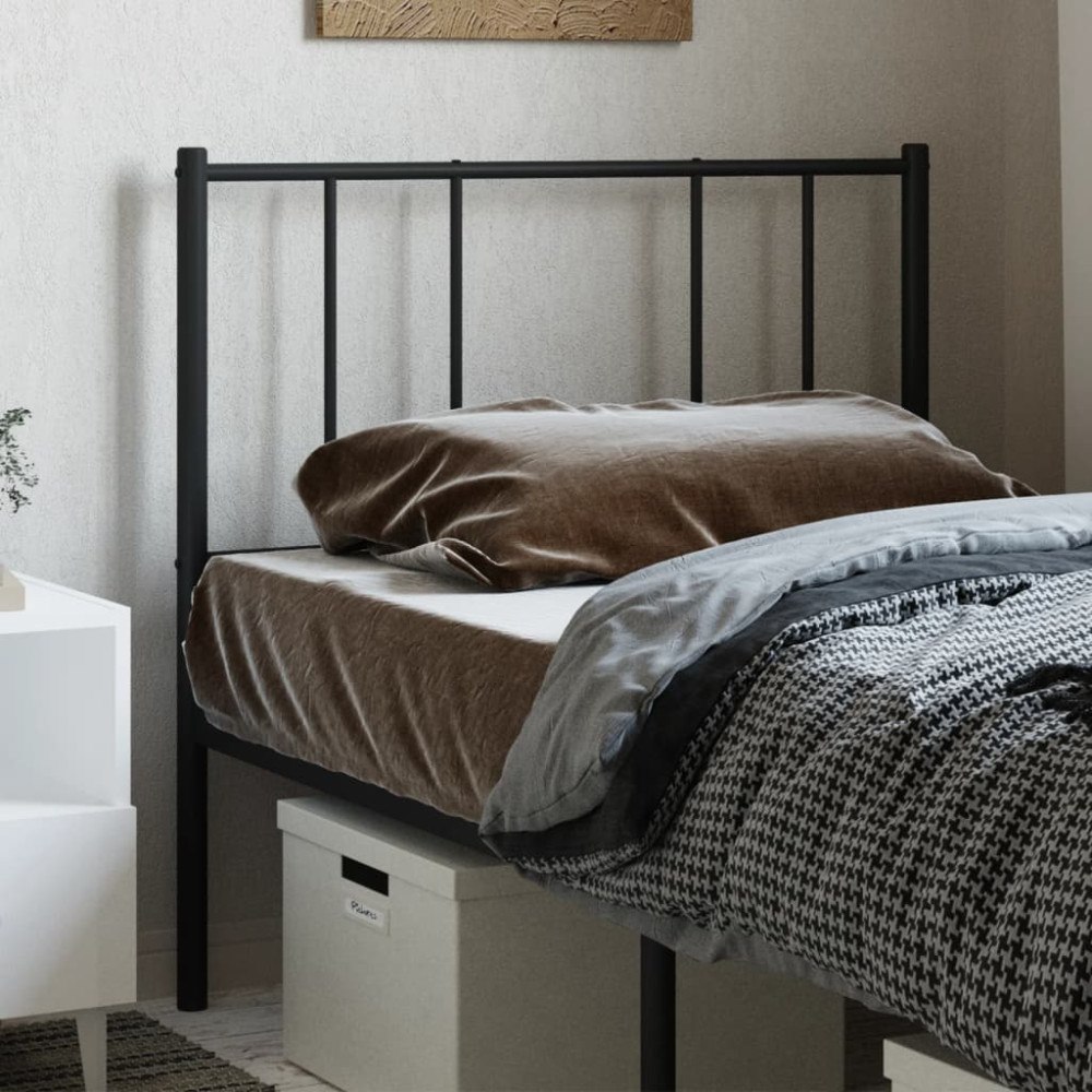 vidaXL Ersättningsgavel metall svart 80 cm
