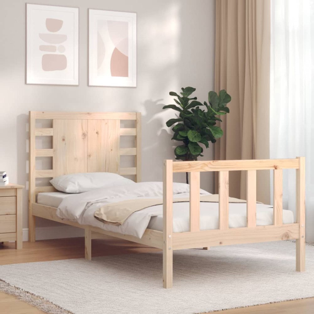 vidaXL Sängram utan madrass 90x200 cm massiv furu