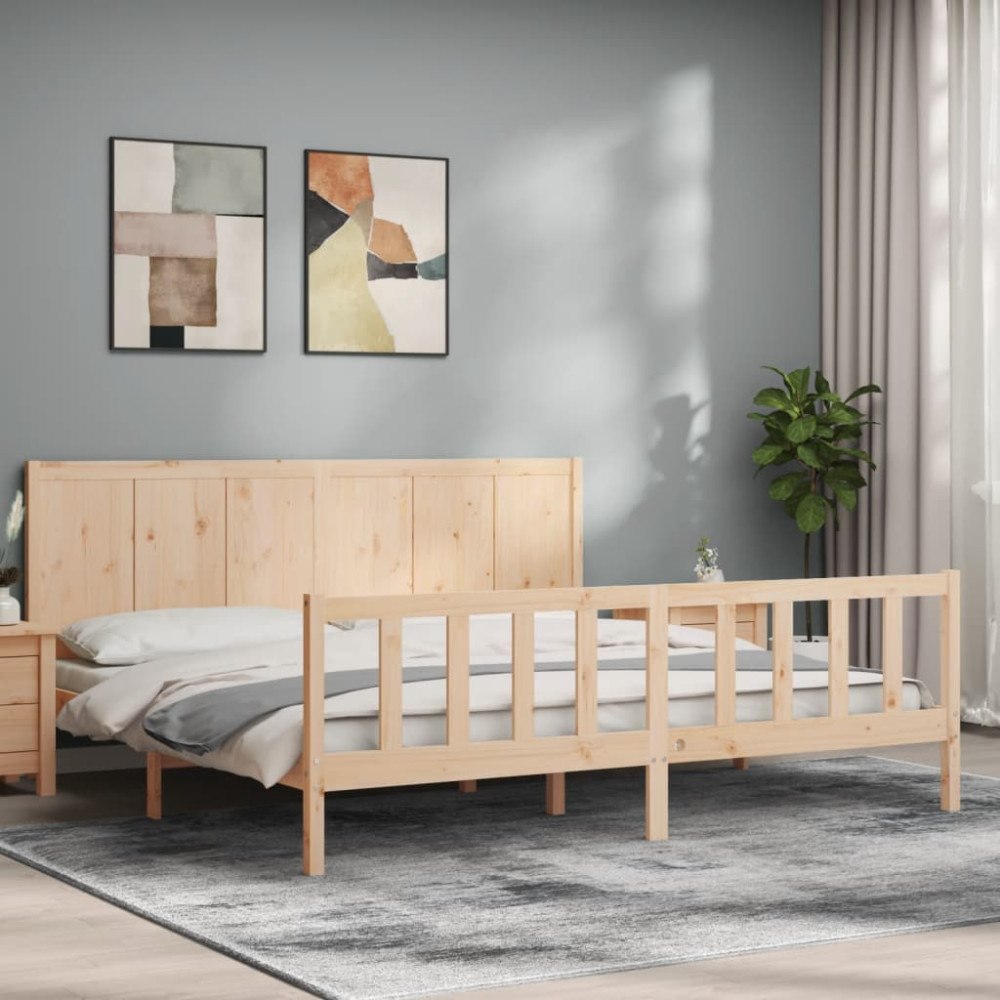 vidaXL Sängram utan madrass 200x200 cm massiv furu