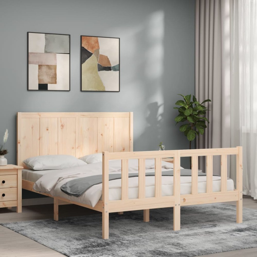 vidaXL Sängram utan madrass 120x200 cm massiv furu