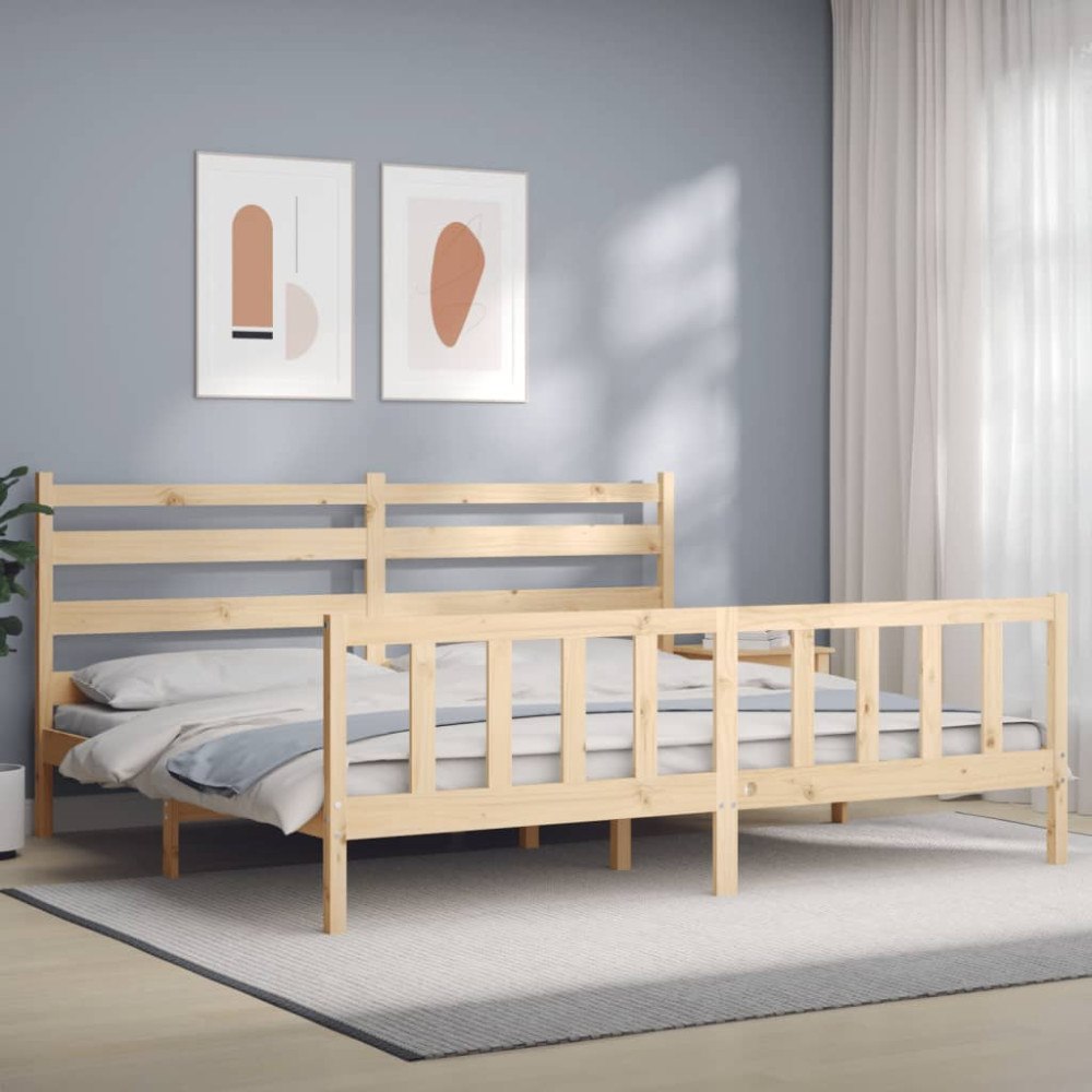 vidaXL Sängram utan madrass 200x200 cm massiv furu