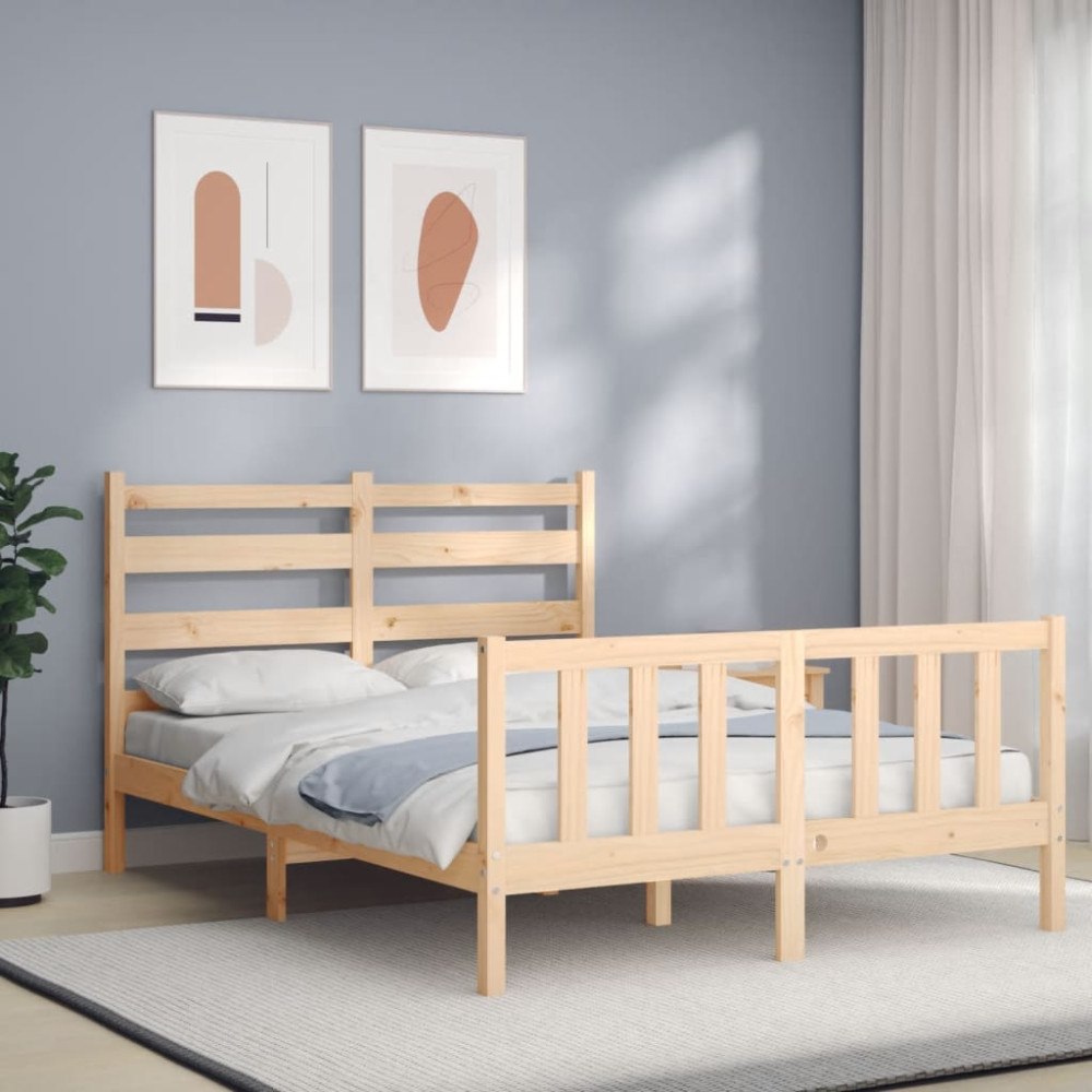 vidaXL Sängram utan madrass 120x200 cm massiv furu