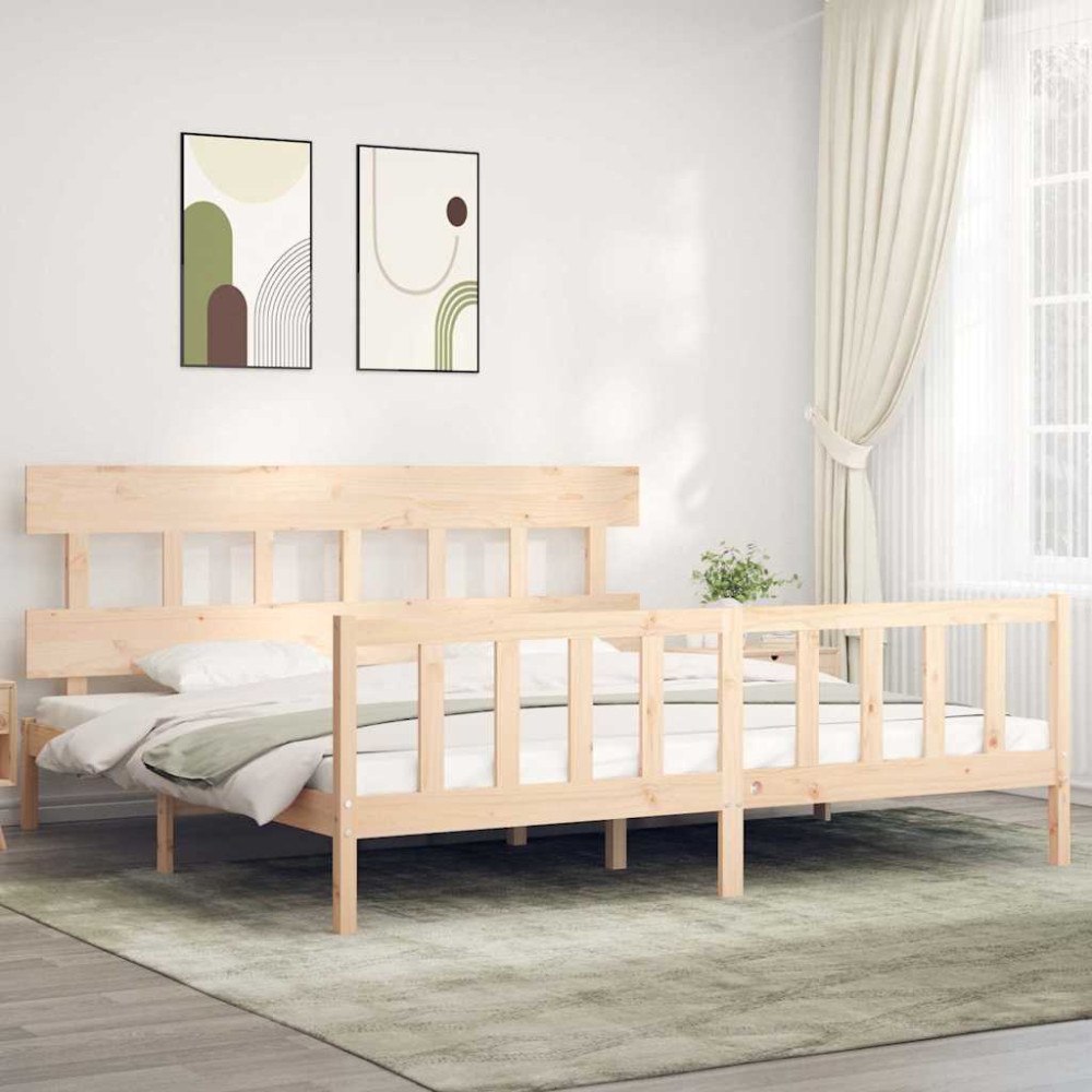 vidaXL Sängram utan madrass 200x200 cm massiv furu