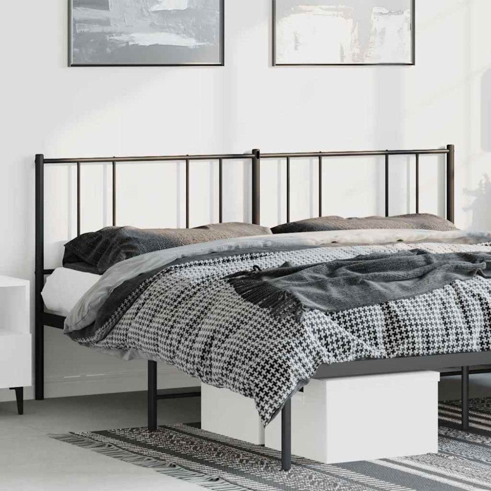 vidaXL Ersättningsgavel metall svart 180 cm
