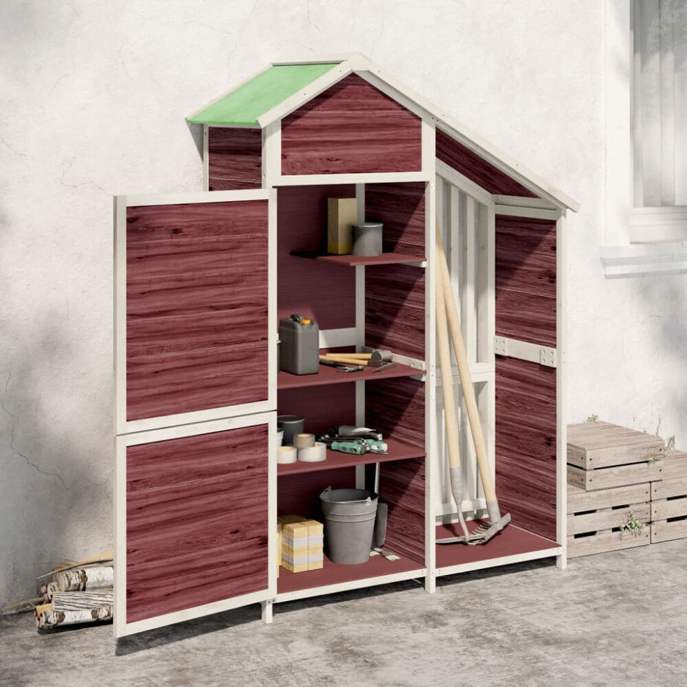vidaXL Trädgårdsbod mocka-brun 120x53,5x170 cm massiv furu