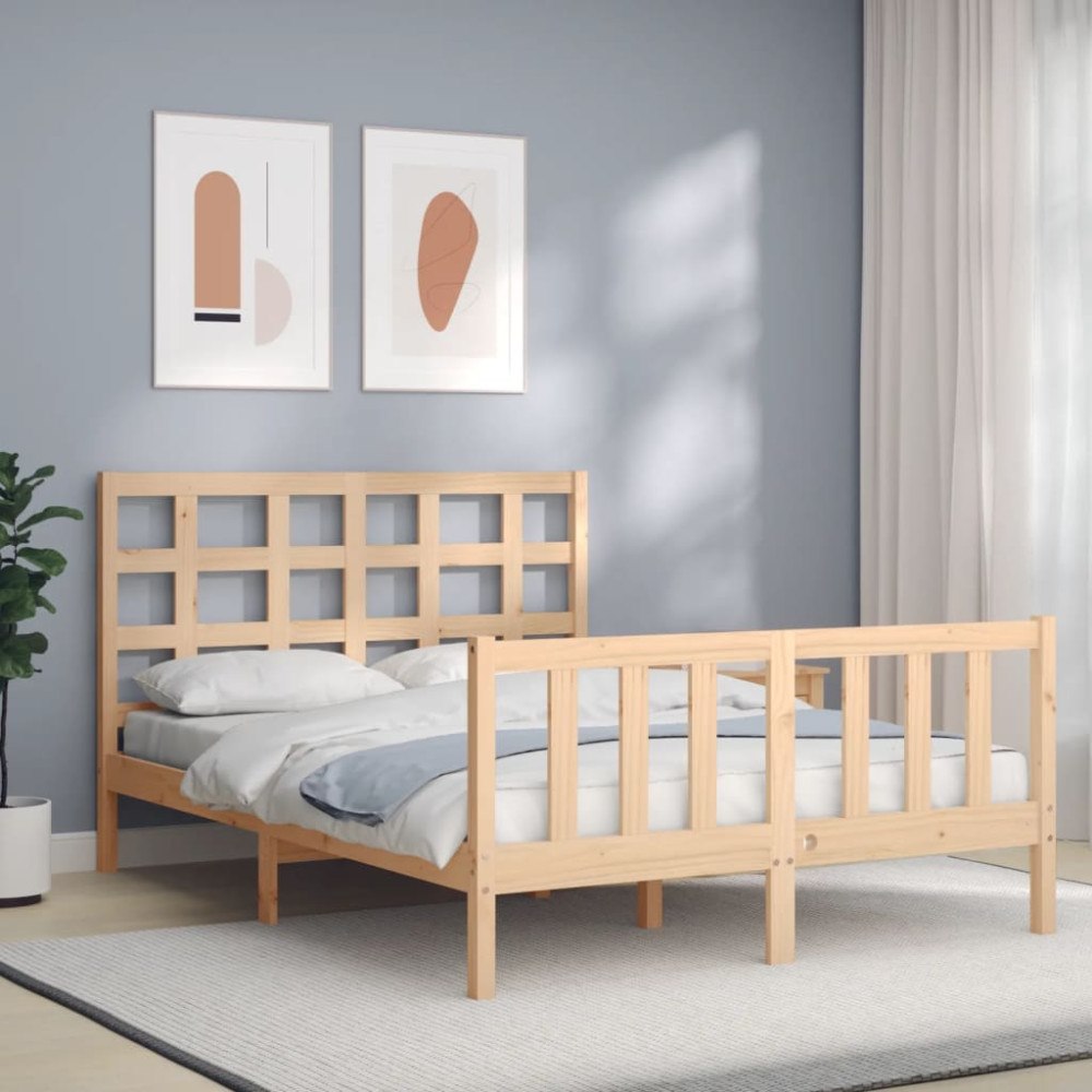 vidaXL Sängram utan madrass 120x200 cm massiv furu