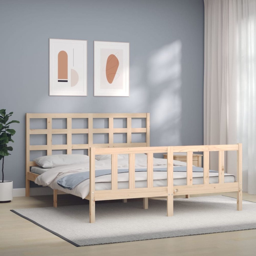 vidaXL Sängram utan madrass 160x200 cm massiv furu