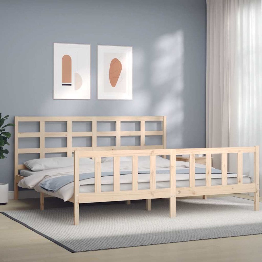 vidaXL Sängram utan madrass 200x200 cm massiv furu