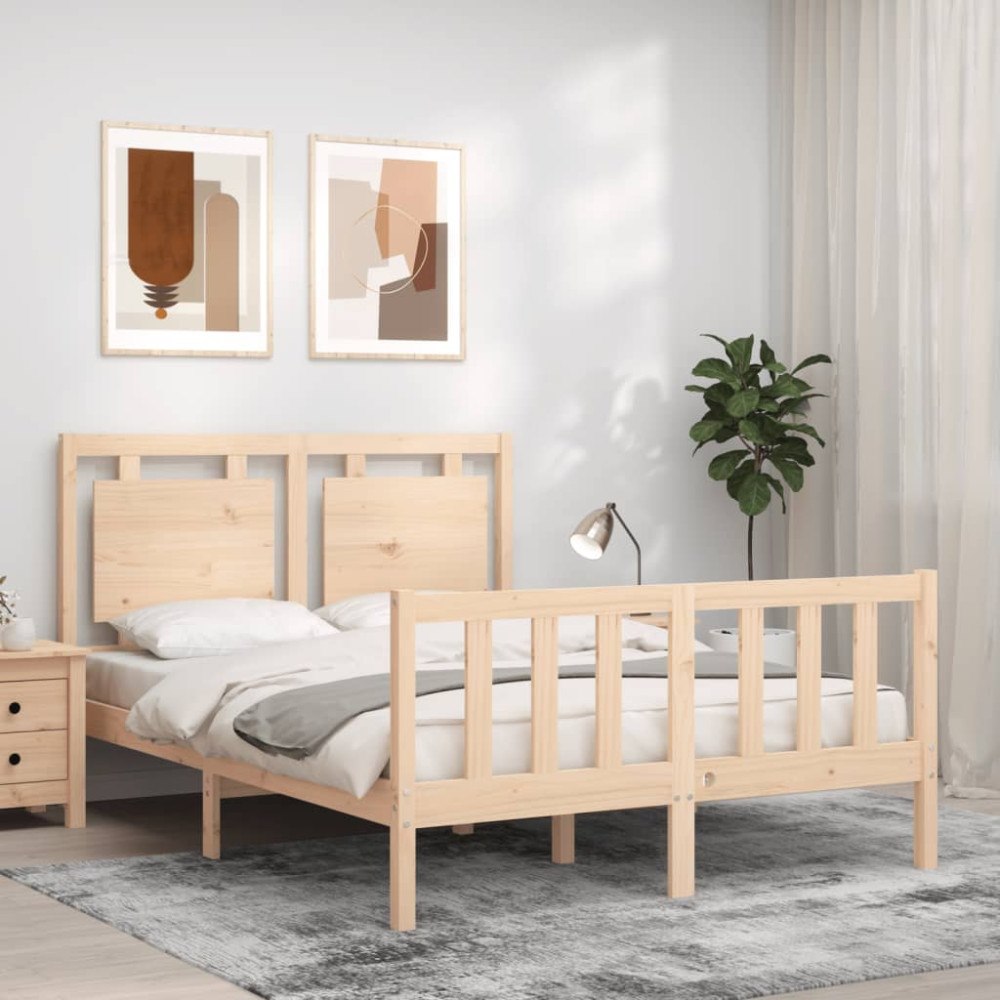 vidaXL Sängram utan madrass 120x200 cm massiv furu