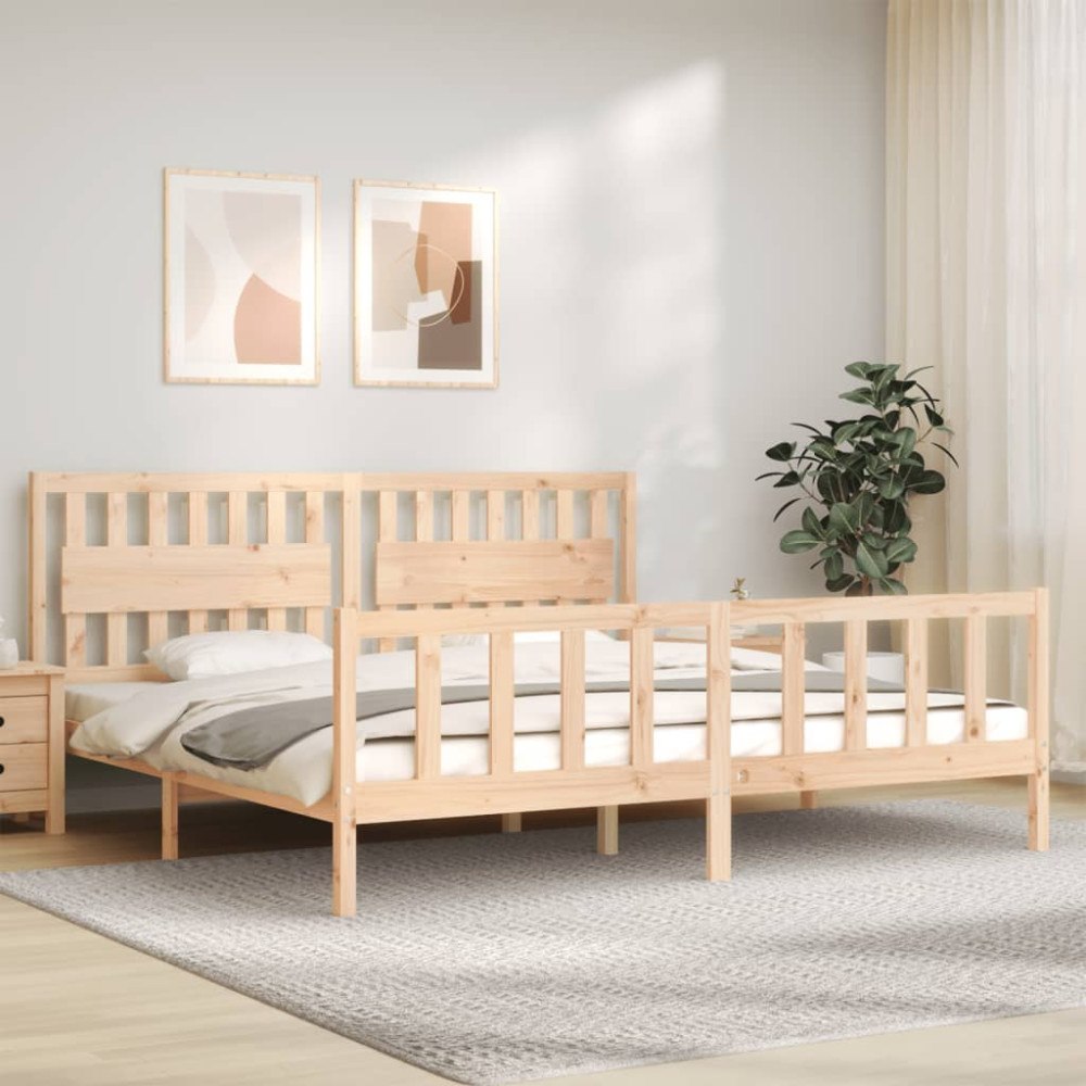 vidaXL Sängram utan madrass 200x200 cm massiv furu