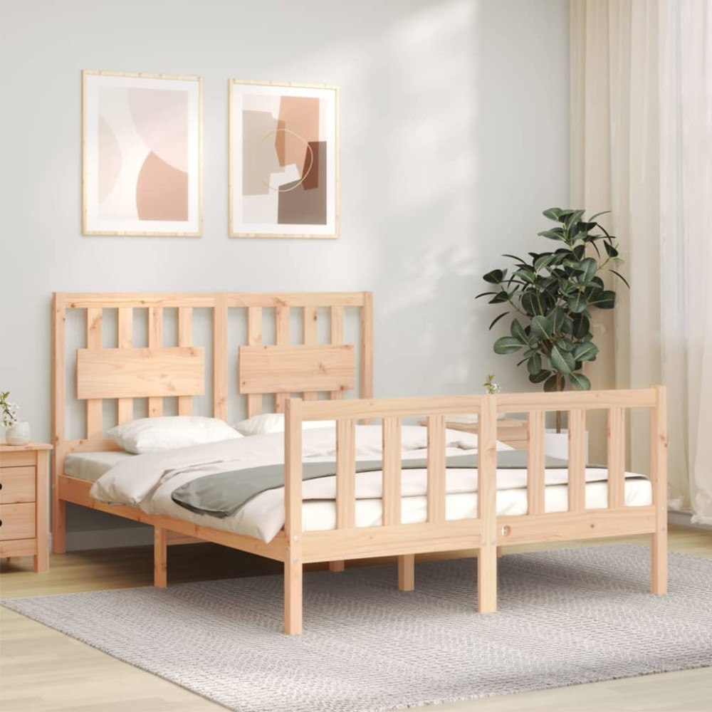 vidaXL Sängram utan madrass 120x200 cm massiv furu