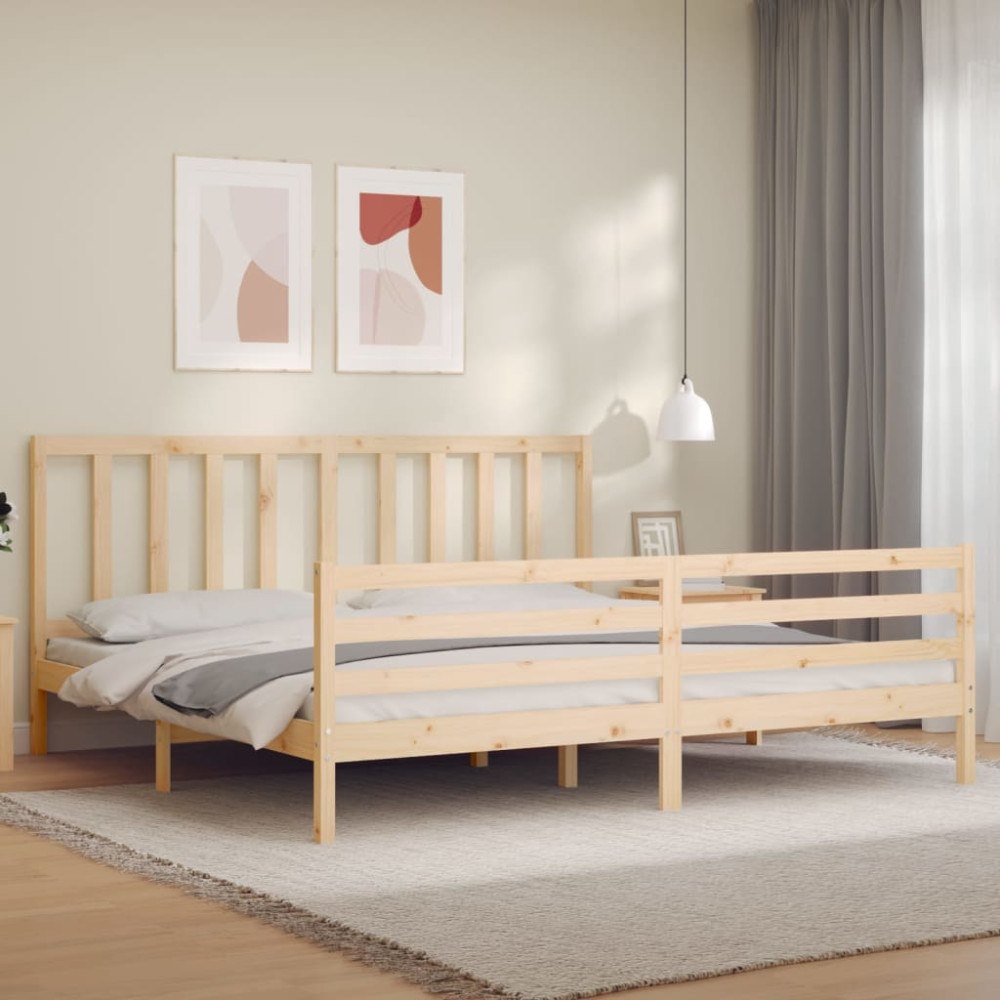 vidaXL Sängram utan madrass 200x200 cm massiv furu